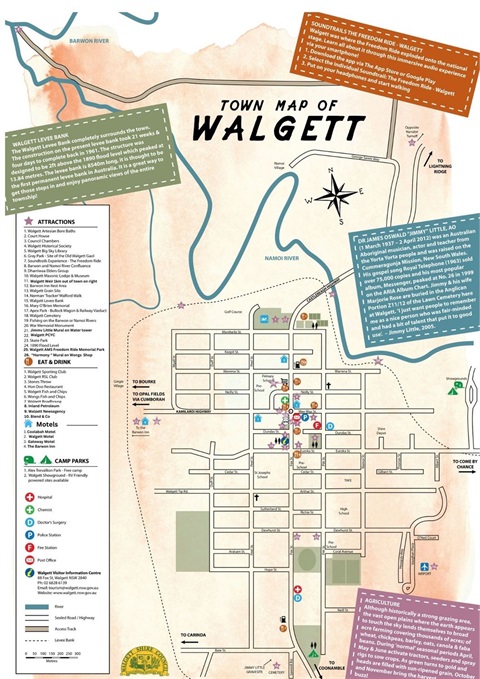 Walgett Town Map Lightning Ridge Region