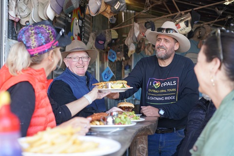 Borko with guests-Full Day Tour-Glengarry Hilton-Opal Fields and bush pubs Lighting Ridge.JPG.JPG